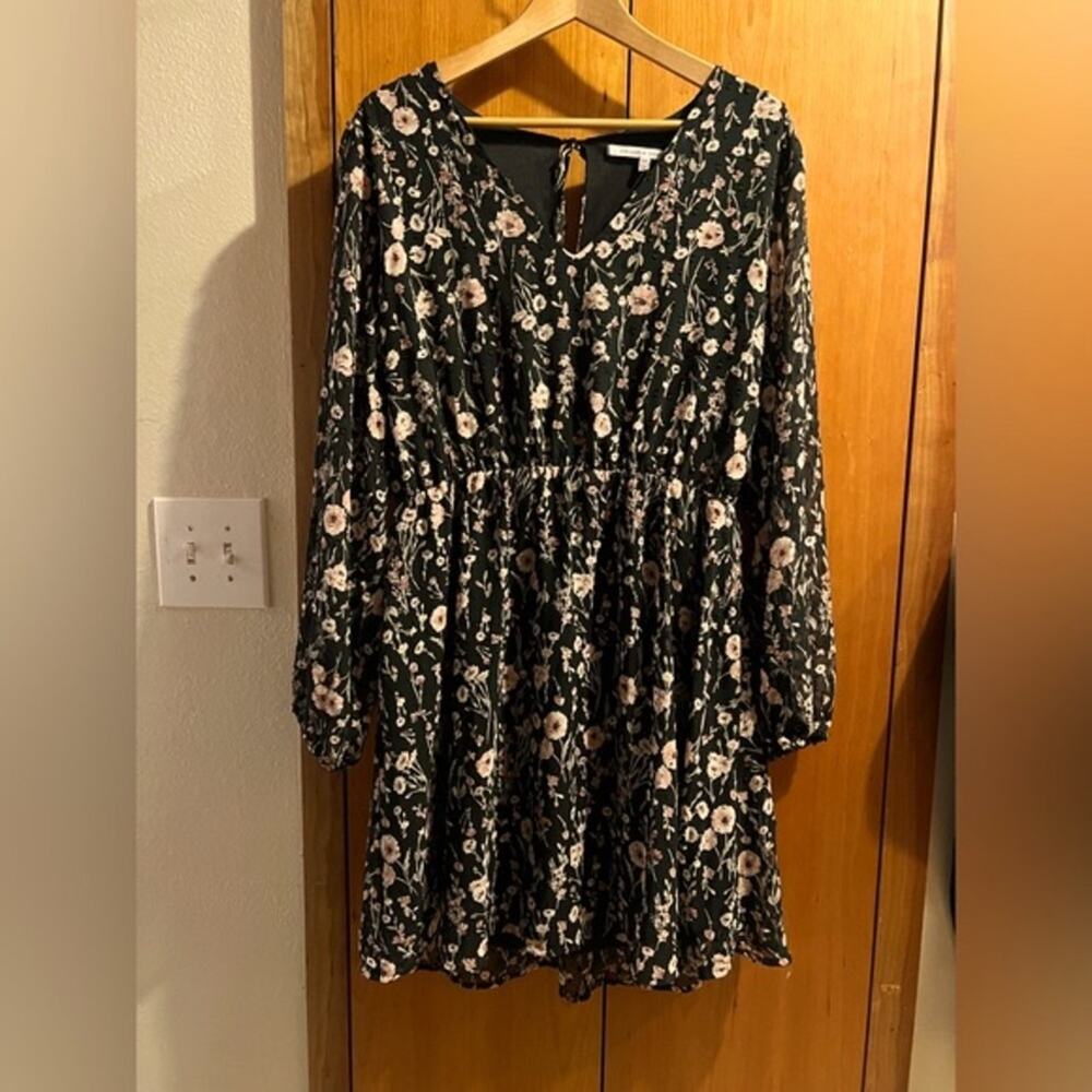 NWT Collective Concepts by Stitch Fix Floral Crochet Trim Detail Dress Blk XXL