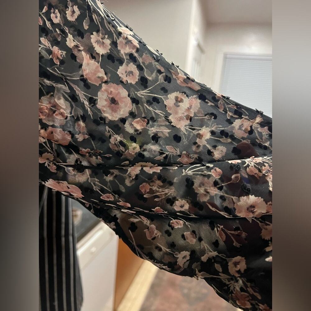 NWT Collective Concepts by Stitch Fix Floral Crochet Trim Detail Dress Blk XXL
