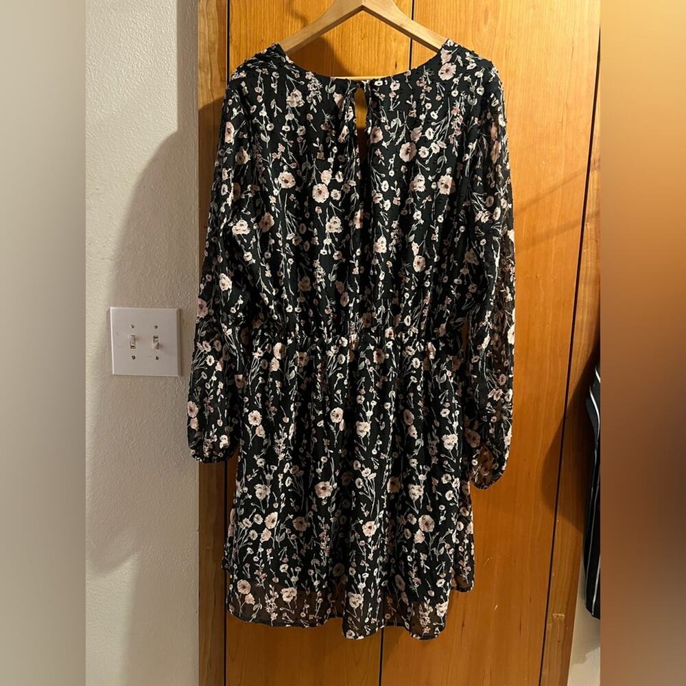 NWT Collective Concepts by Stitch Fix Floral Crochet Trim Detail Dress Blk XXL
