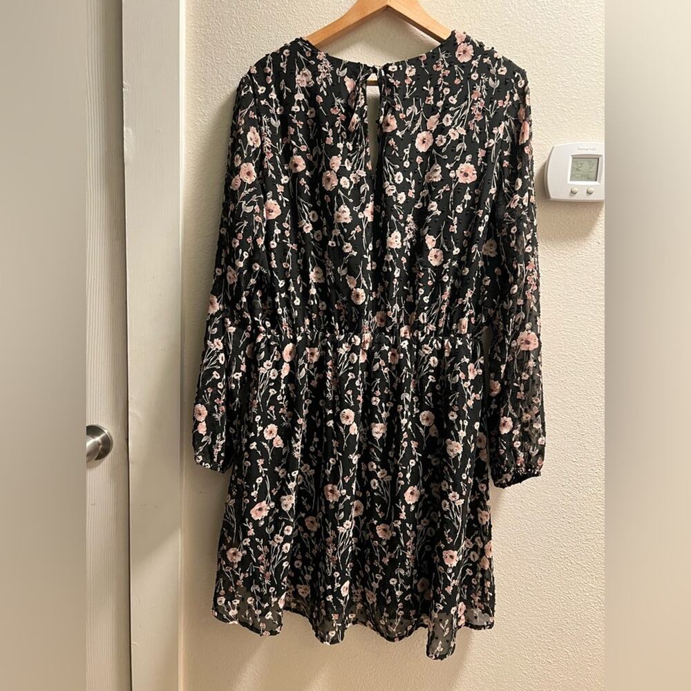 NWT Collective Concepts by Stitch Fix Floral Crochet Trim Detail Dress Blk XXL