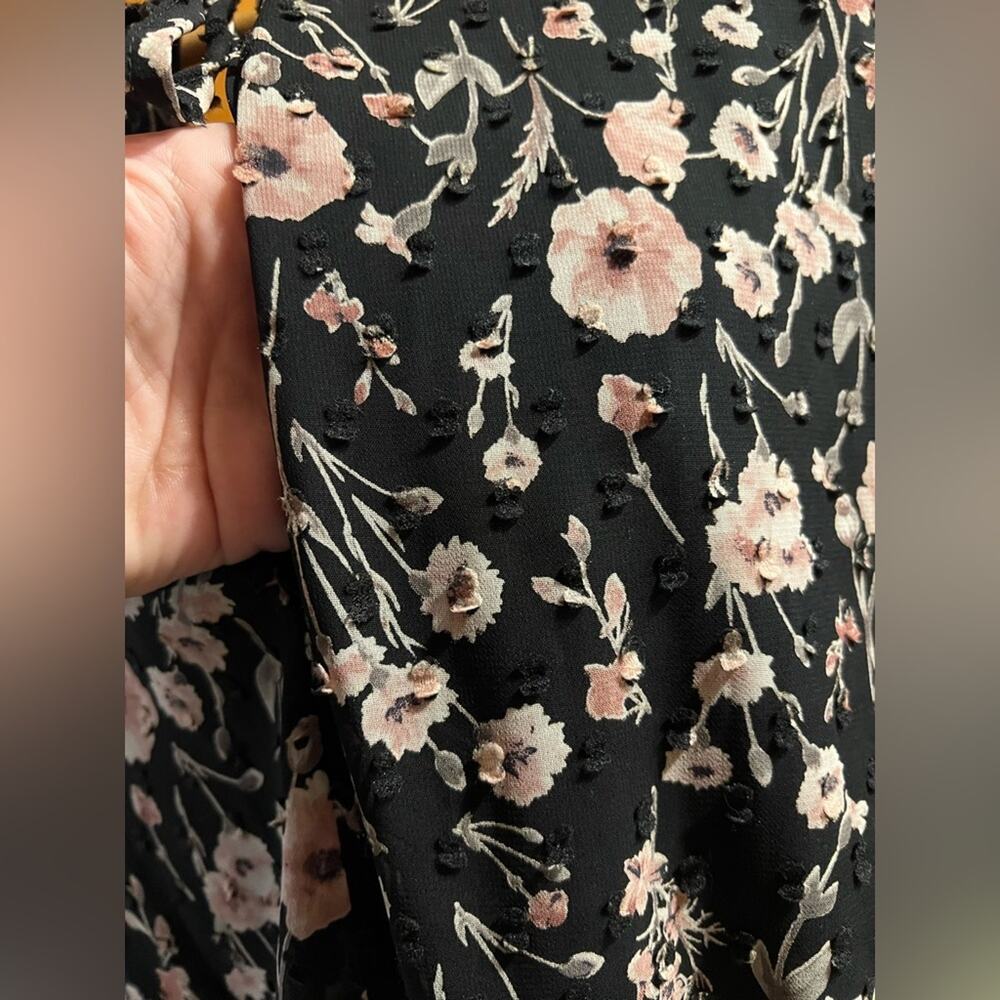 NWT Collective Concepts by Stitch Fix Floral Crochet Trim Detail Dress Blk XXL