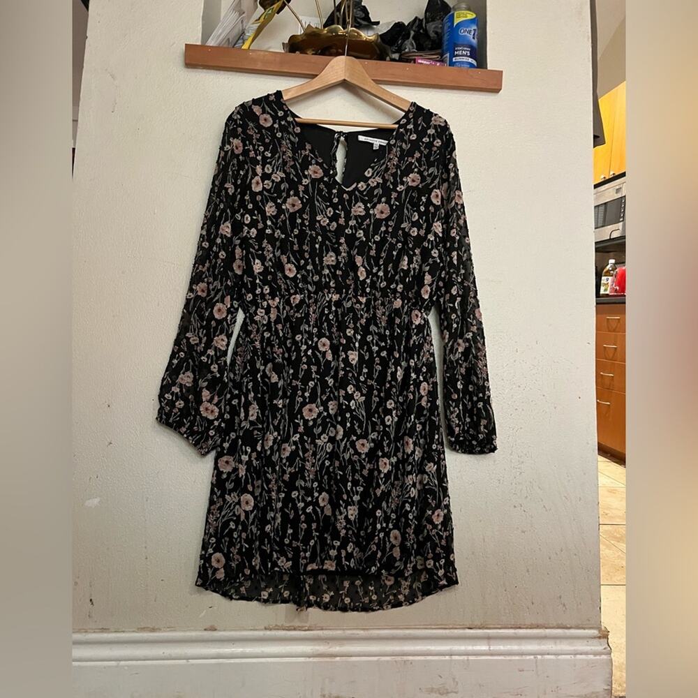 NWT Collective Concepts by Stitch Fix Floral Crochet Trim Detail Dress Blk XXL