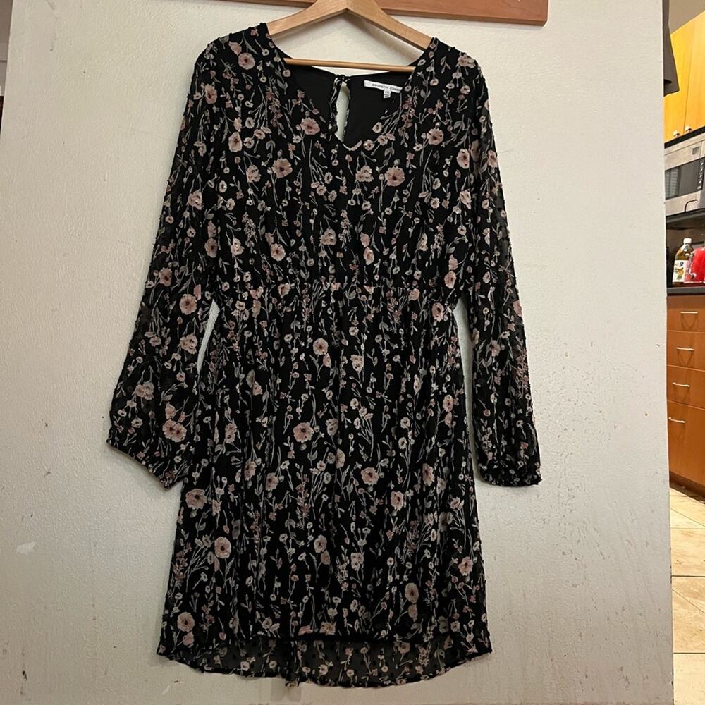 NWT Collective Concepts by Stitch Fix Floral Crochet Trim Detail Dress Blk XXL