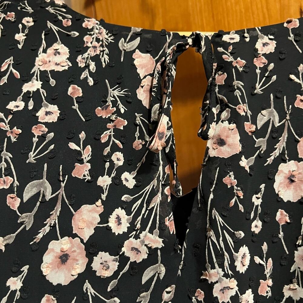 NWT Collective Concepts by Stitch Fix Floral Crochet Trim Detail Dress Blk XXL