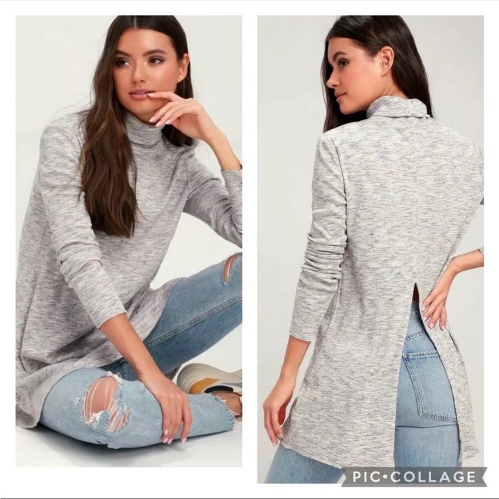 NWOT We The Free Stonecold shirt ivory multi turtleneck tunic space dyed size M