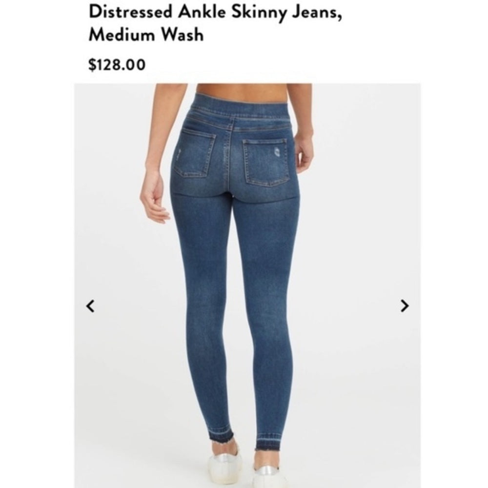 SPANX Distressed Skinny Jeans Medium Wash