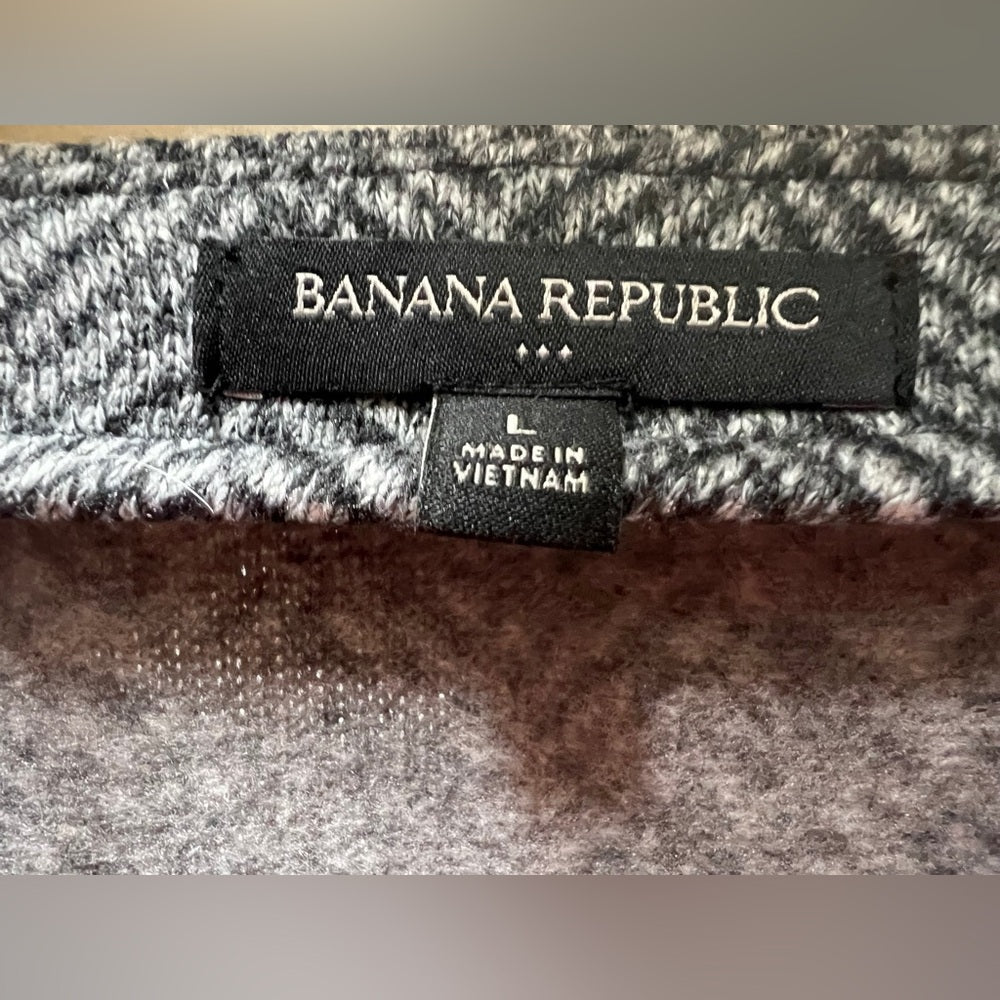 Banana Republic Factory Herringbone Fleece Lined Jacket Gray Zip Coat size L