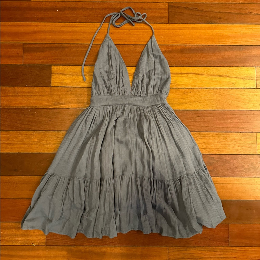 Windsor women’s denim blue bohemian halter dress size small