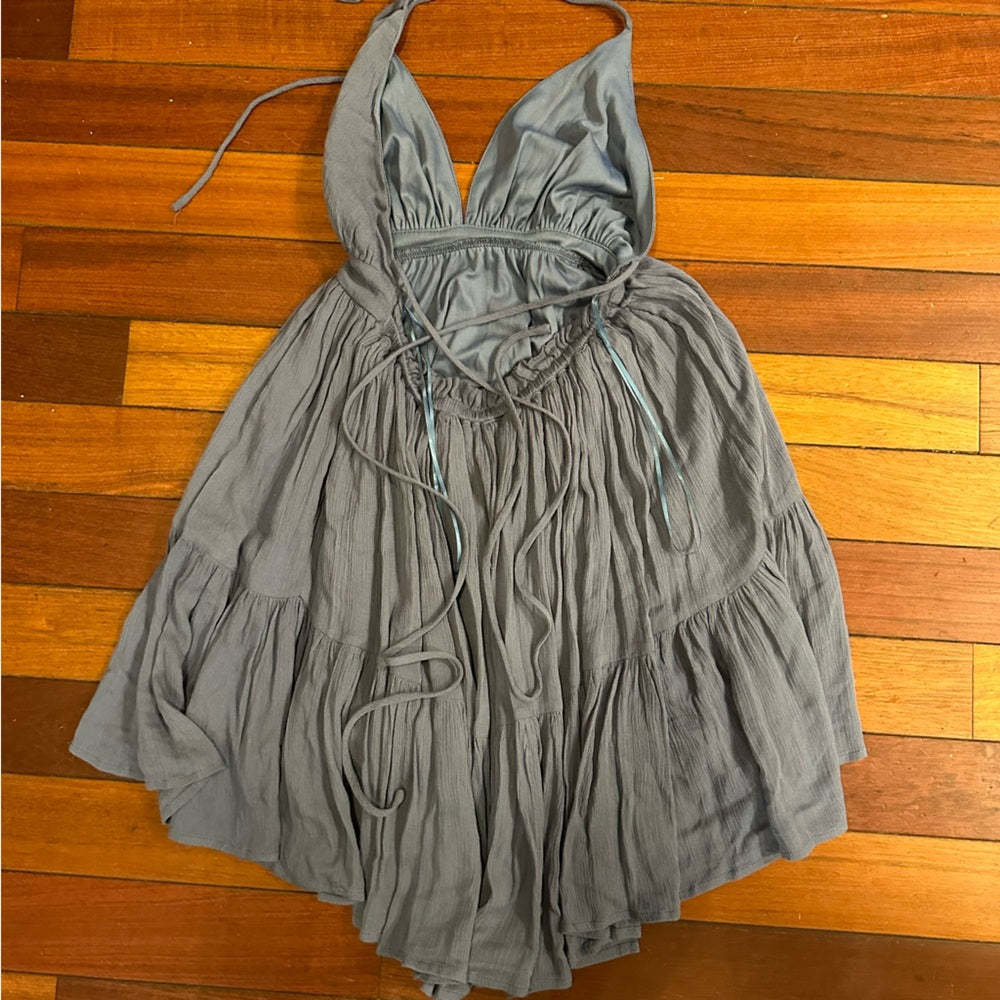 Windsor women’s denim blue bohemian halter dress size small