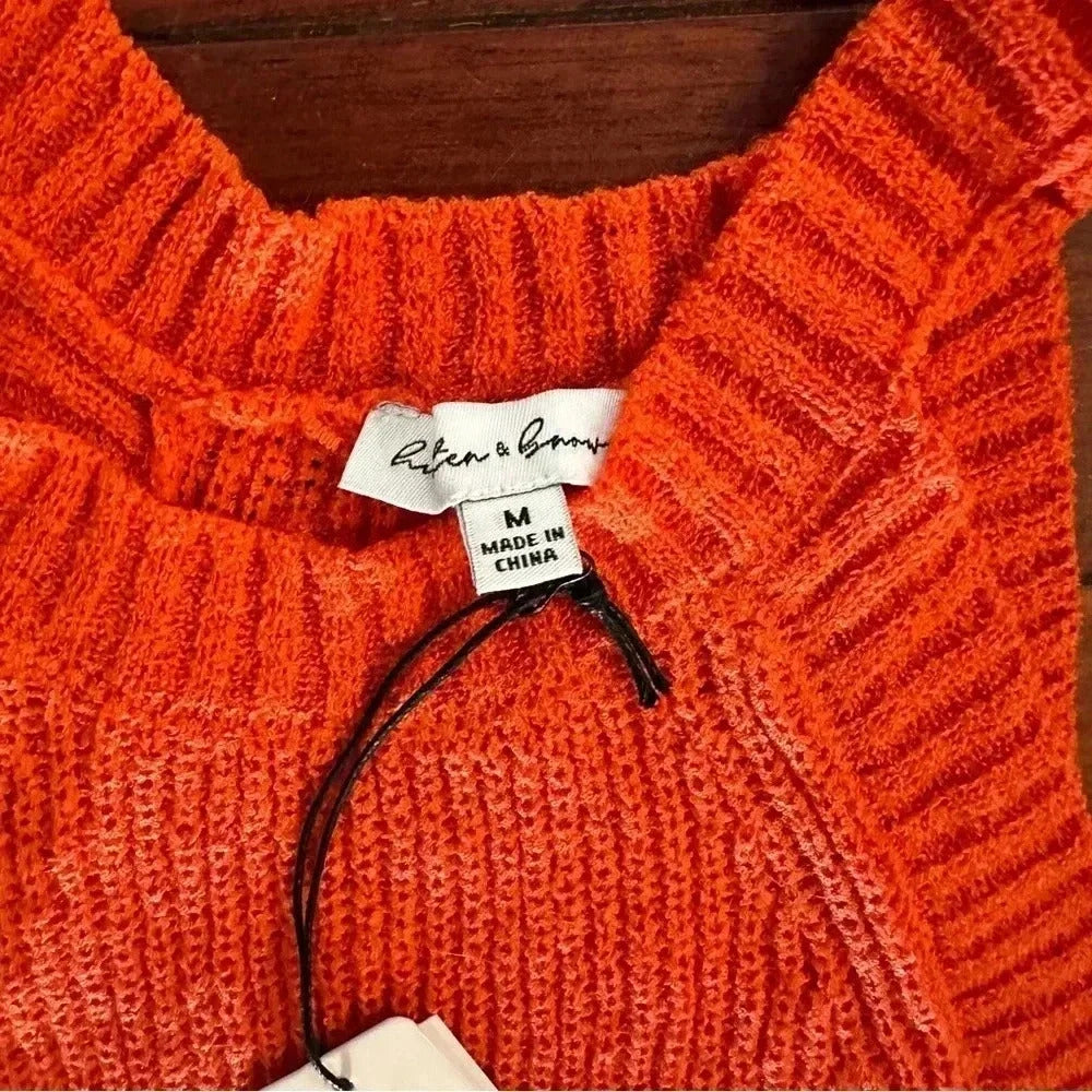 Womens Knit Rust Orange Sweater Dress size L