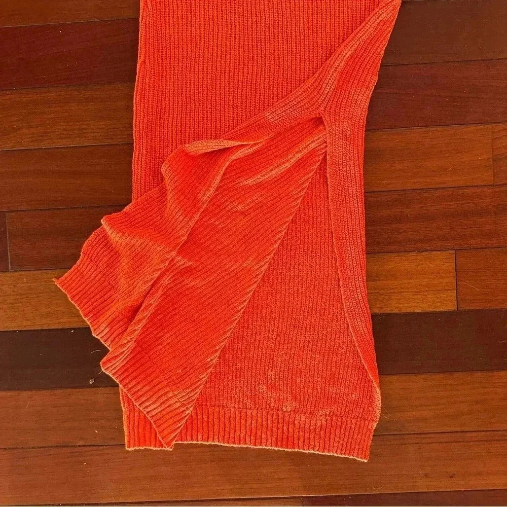 Womens Knit Rust Orange Sweater Dress size L