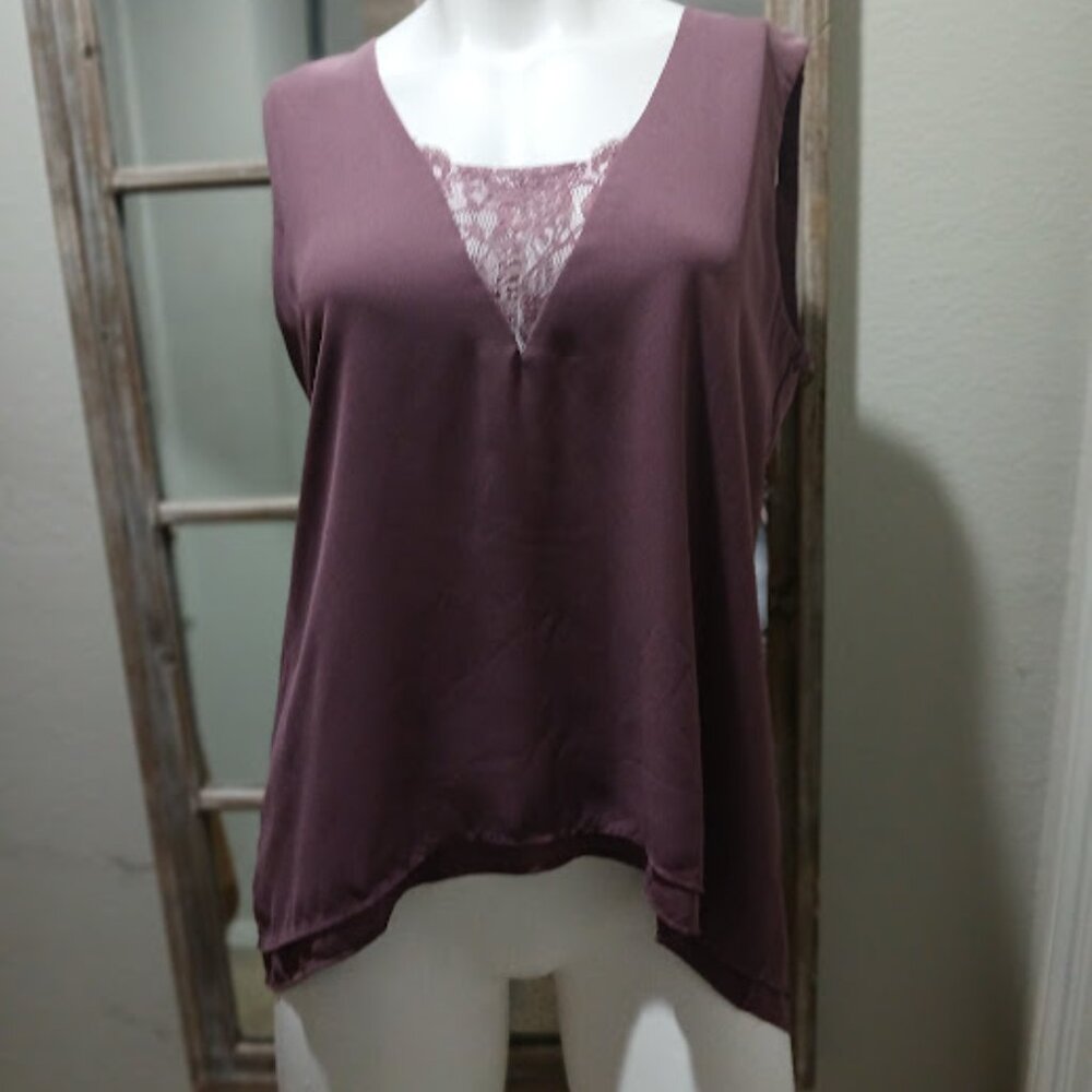 NWOT Ann Taylor Purple Loft Tunic Sleeveless Blouse size M