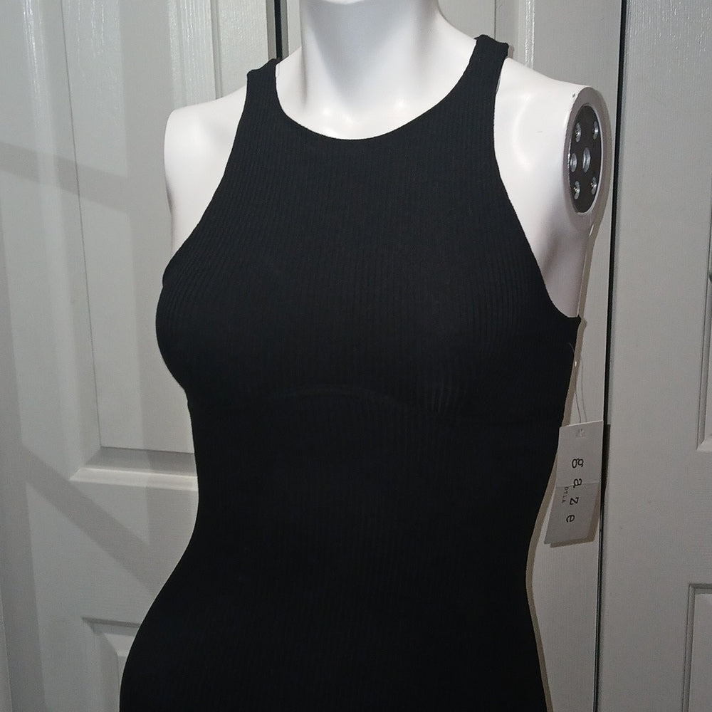 NWT Gaze Ribbed Black Fitted Dress size XS-S