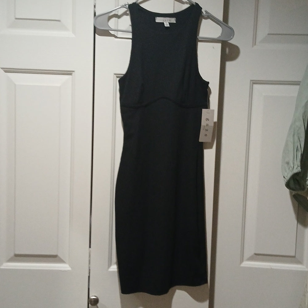NWT Gaze Ribbed Black Fitted Dress size XS-S