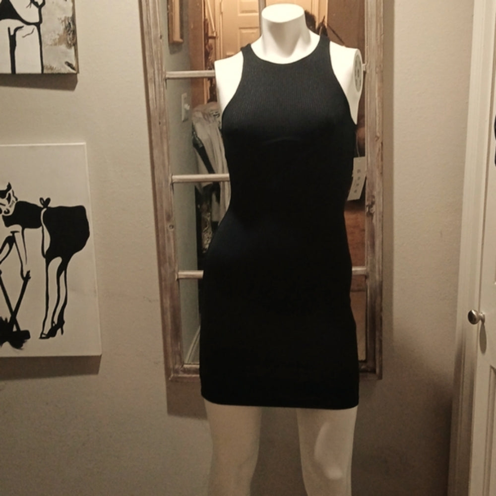 NWT Gaze Ribbed Black Fitted Dress size XS-S