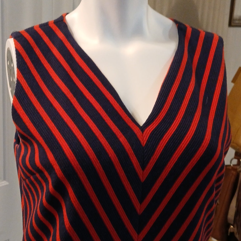 Elizabeth McKay Striped Sleeveless A-Line Dress Size L