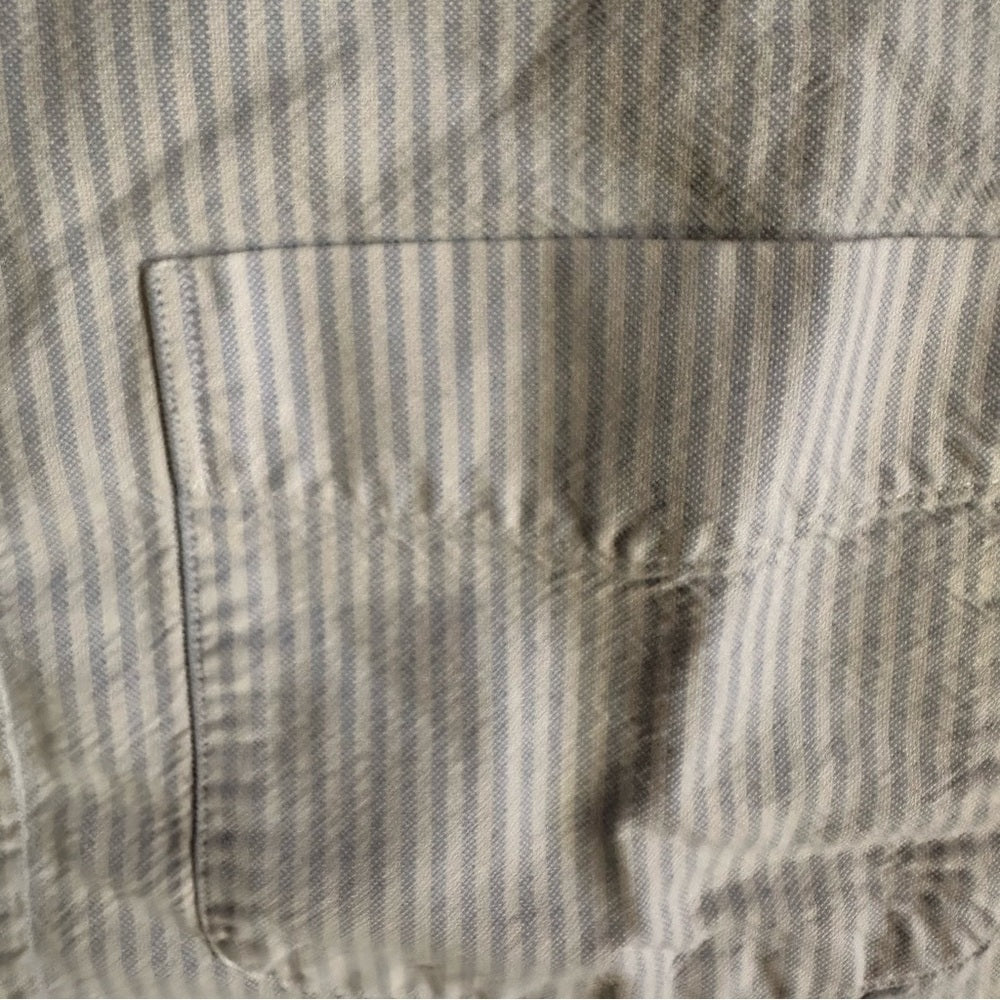 J Crew blue and white pin striped cropped short sleeve button down oxford size s