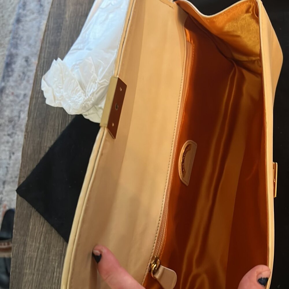 Authentic Vintage Jane August Patchwork Italian Leather Clutch RARE