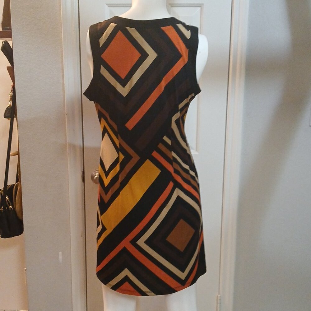 Vintage Retro Emma & Michele Geometric Midi Dress size Small