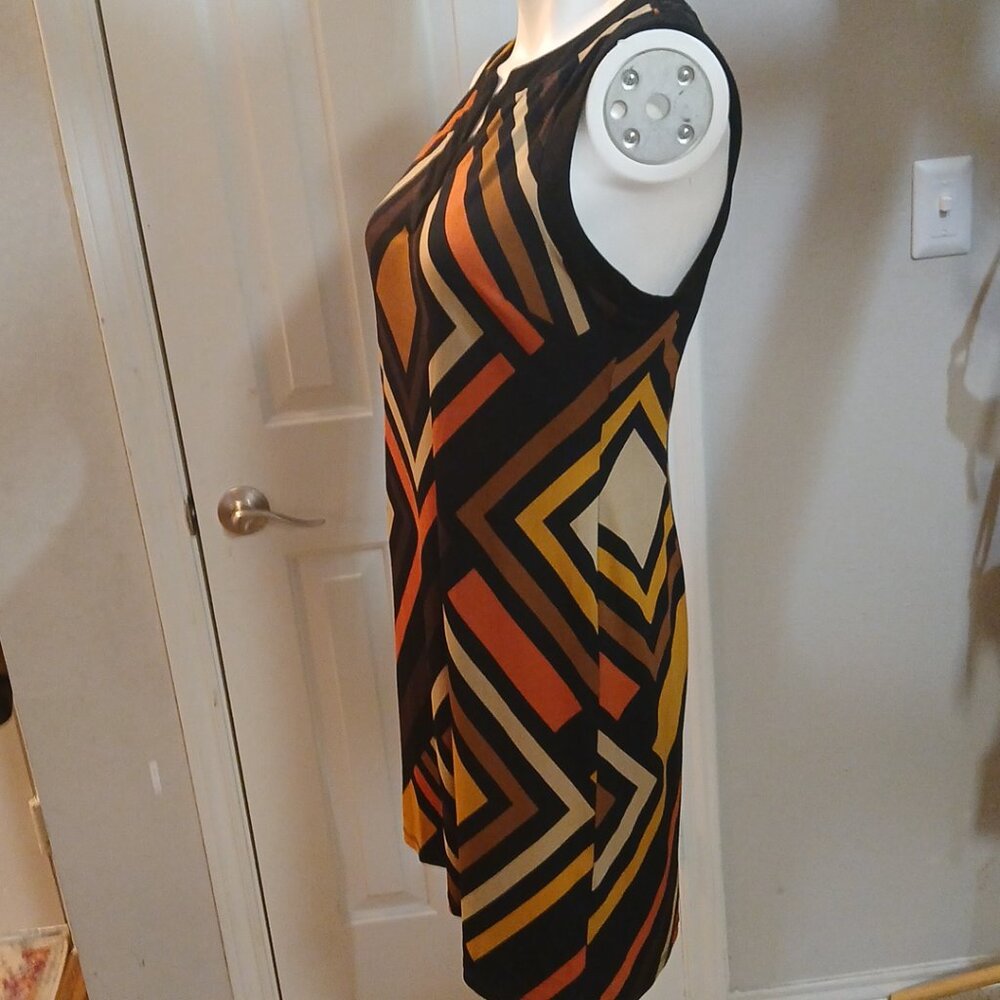 Vintage Retro Emma & Michele Geometric Midi Dress size Small