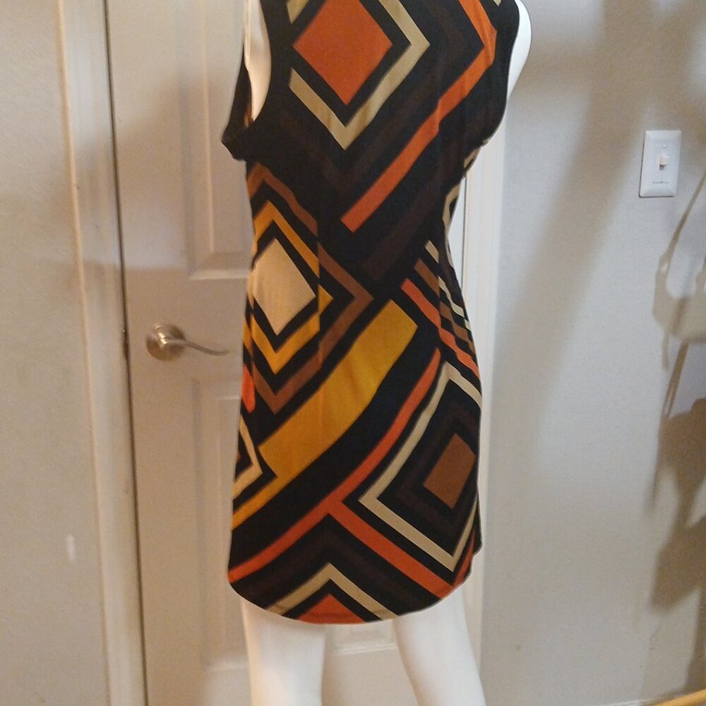 Vintage Retro Emma & Michele Geometric Midi Dress size Small