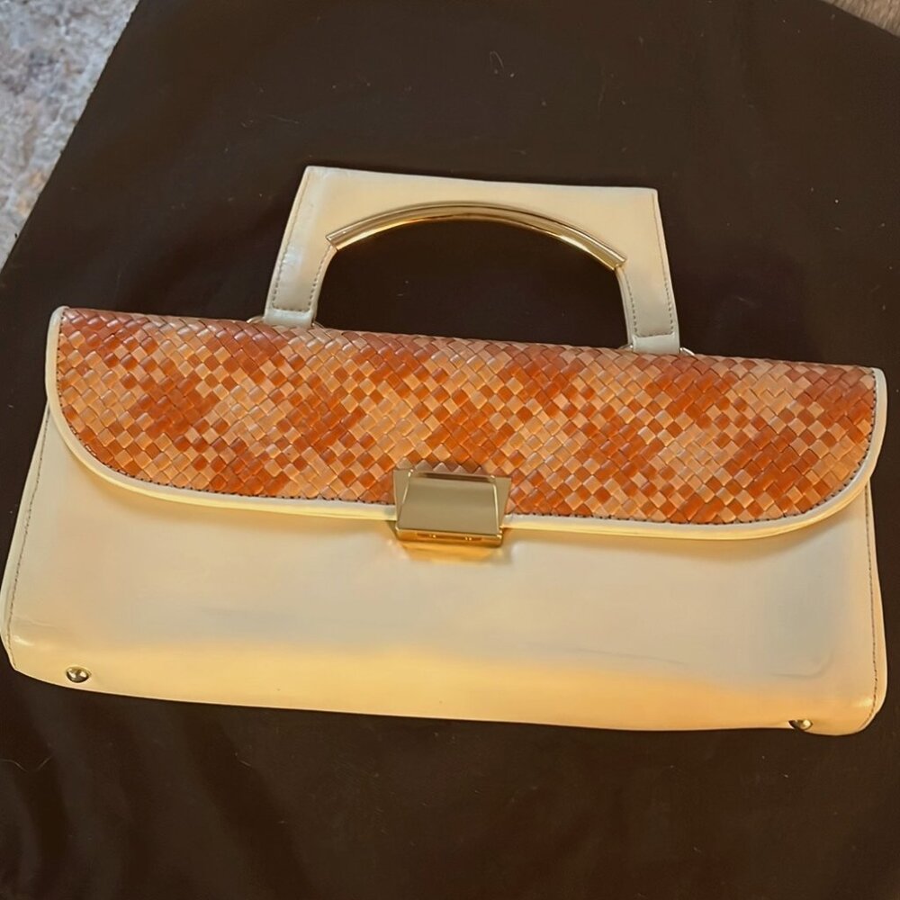 Authentic Vintage Jane August Patchwork Italian Leather Clutch RARE