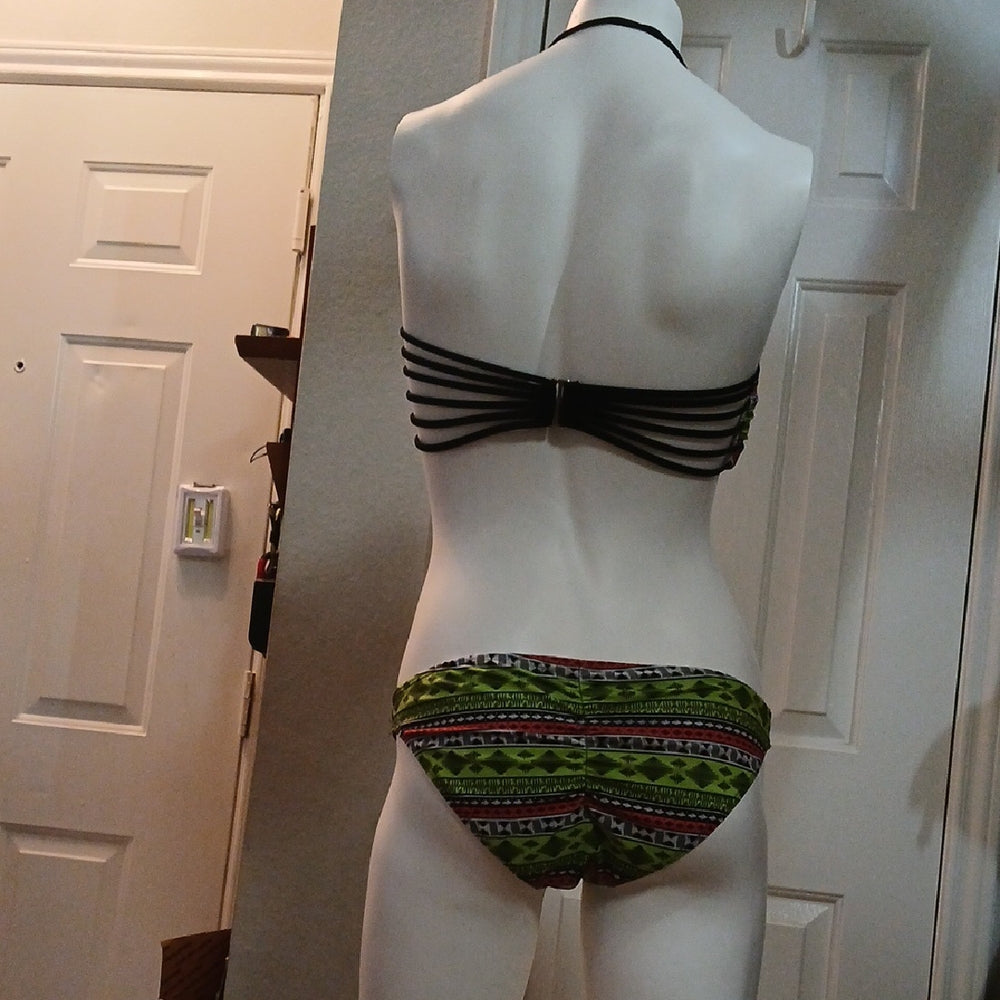 Green Patterned Bikini Set