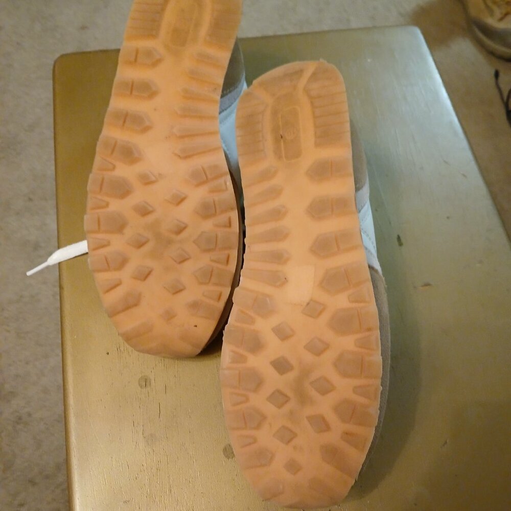 J. Crew Tan and White Leather Sneakers Size 8.5