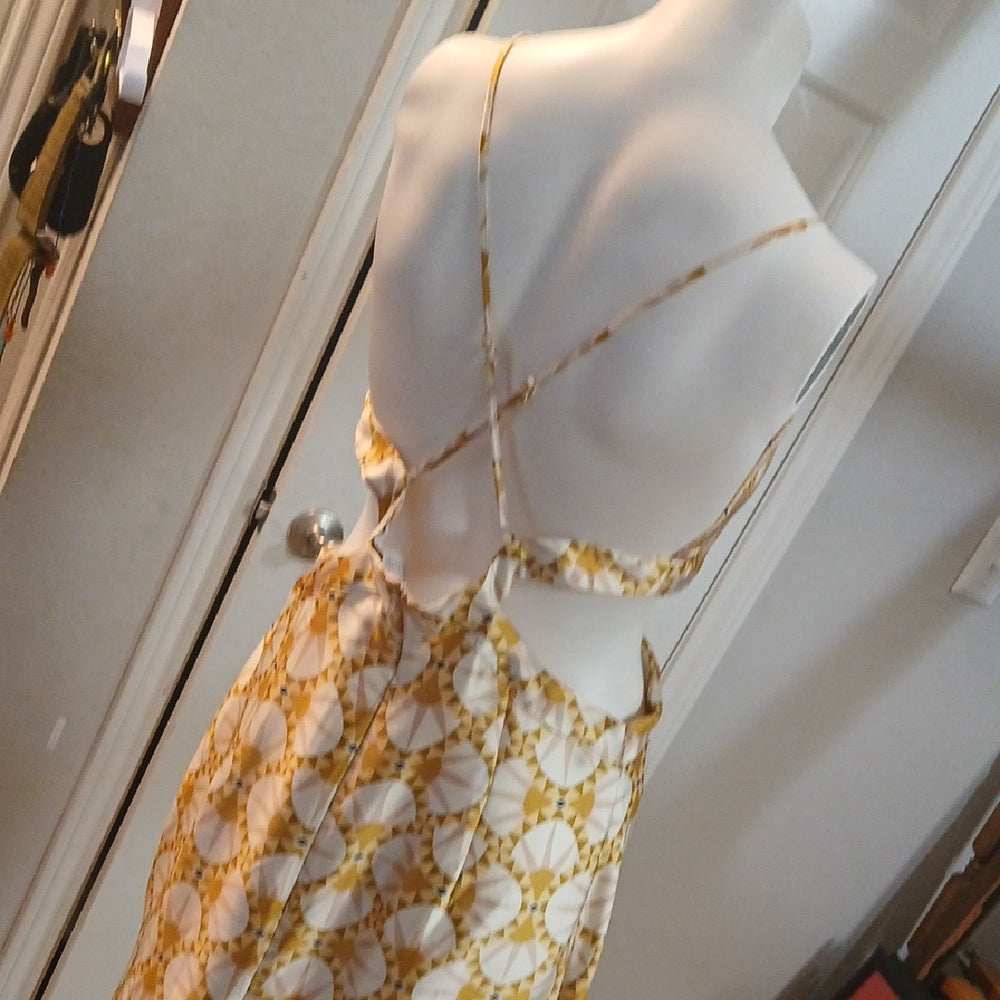 House of Harlow 1960 Gold and Cream Geometric Dress size Large