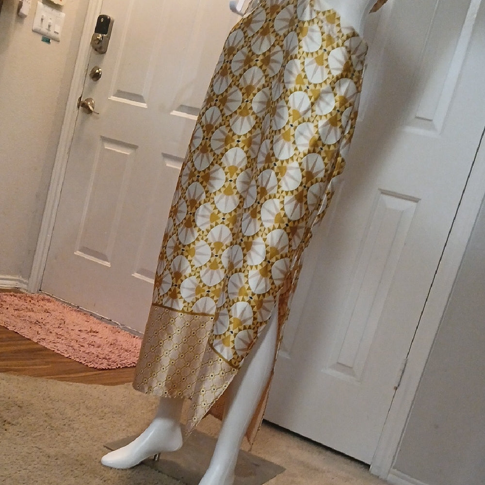 House of Harlow 1960 Gold and Cream Geometric Dress size Large