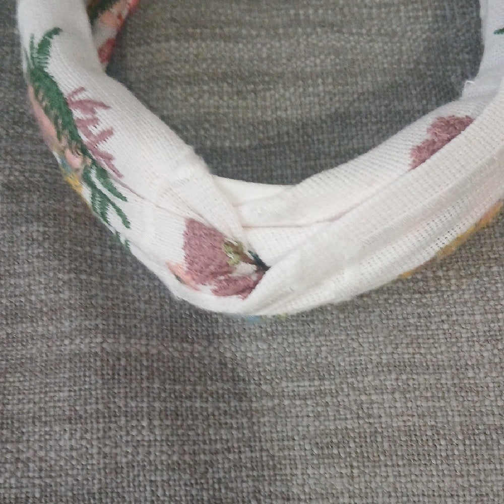 (2) Kendra Scott Floral and Braided Headband Duo - Pink and White