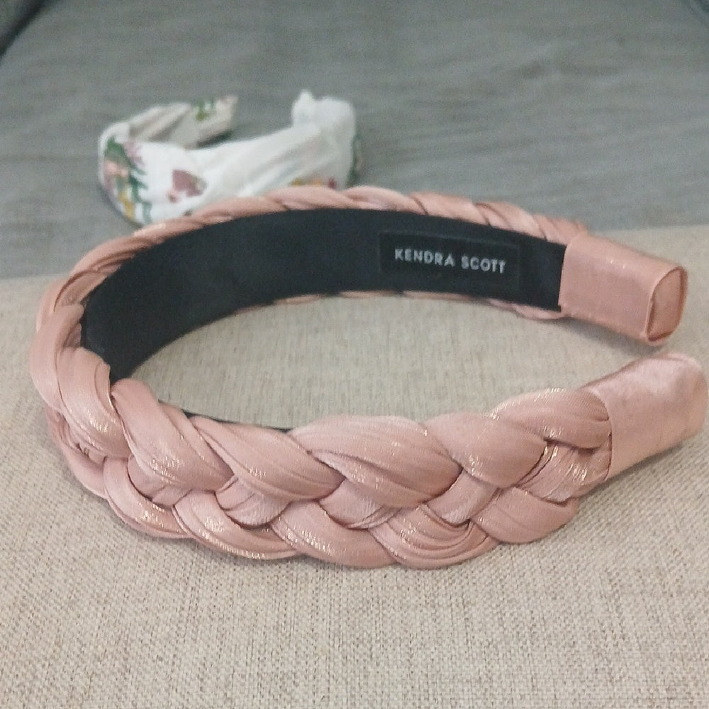 (2) Kendra Scott Floral and Braided Headband Duo - Pink and White