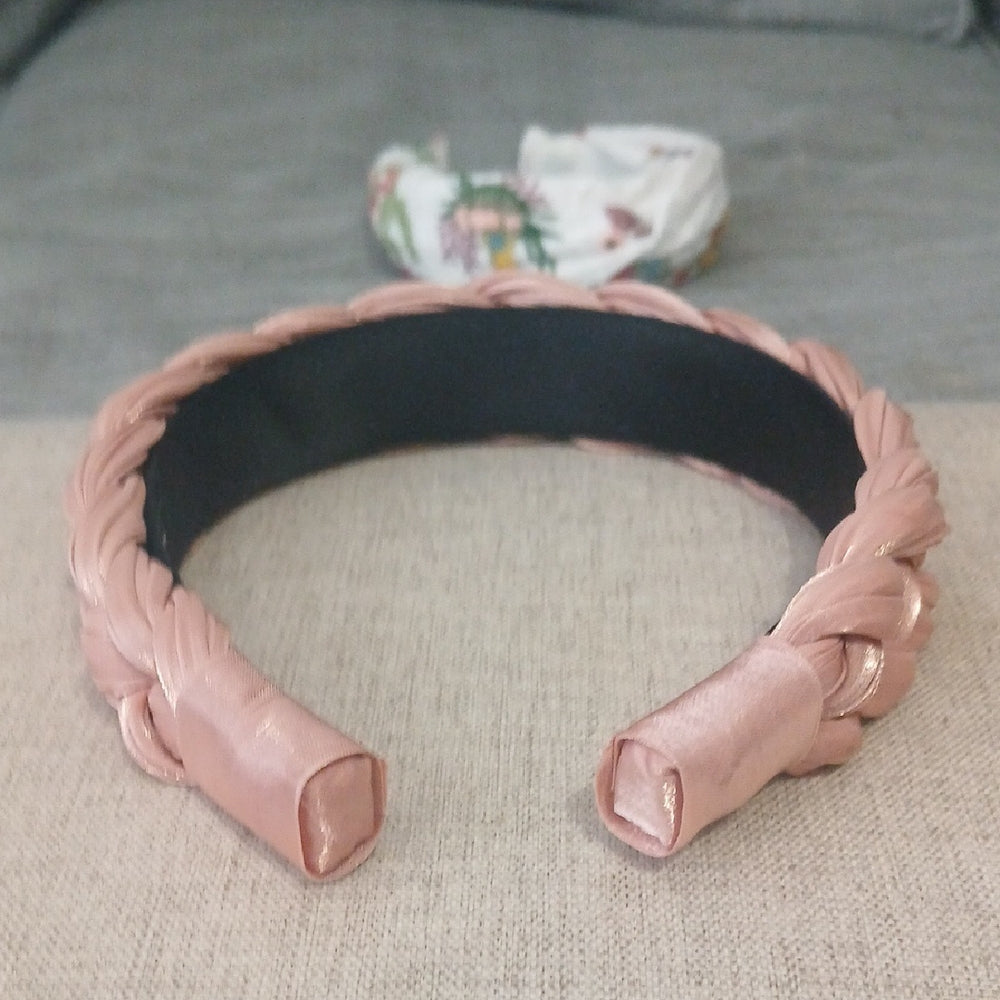 (2) Kendra Scott Floral and Braided Headband Duo - Pink and White