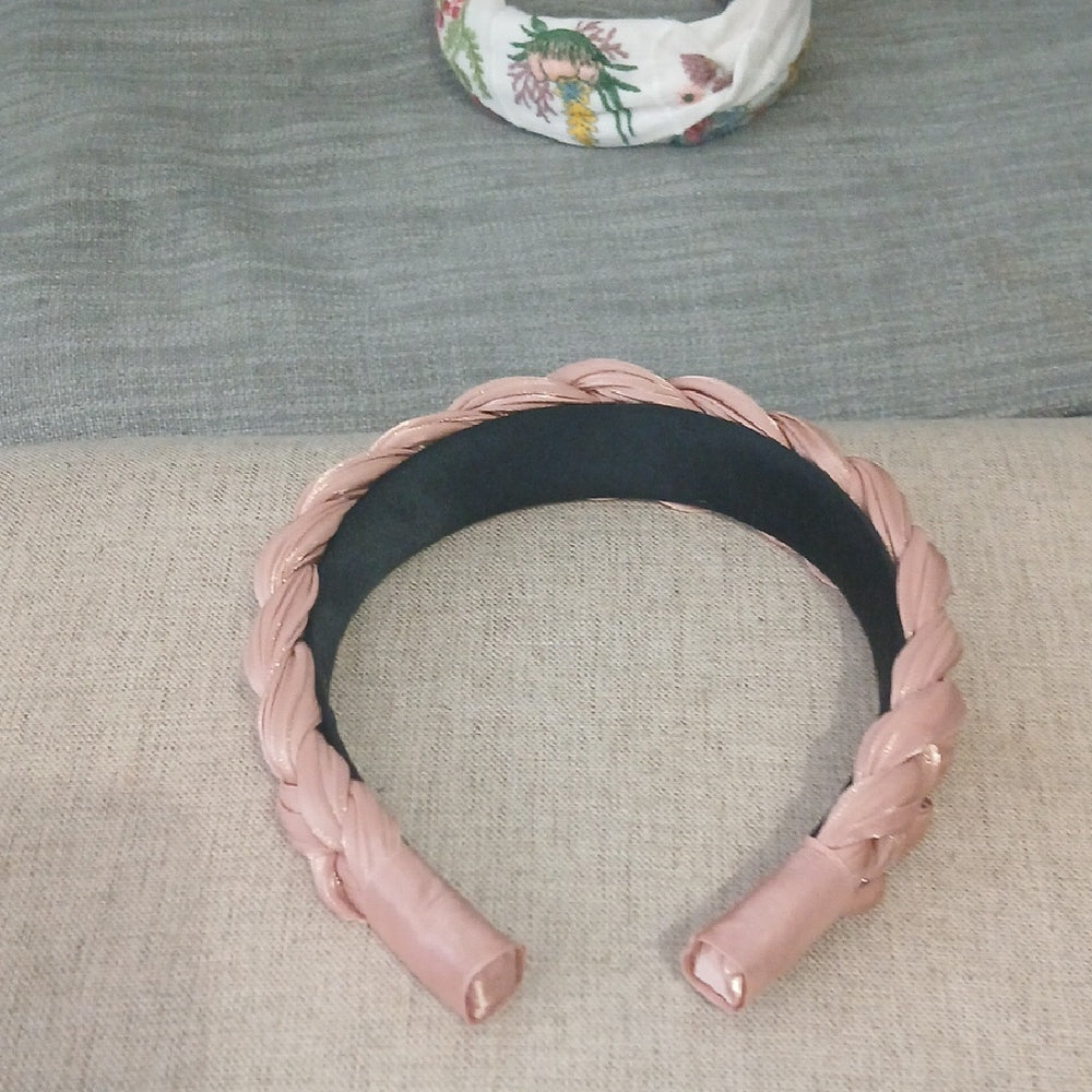 (2) Kendra Scott Floral and Braided Headband Duo - Pink and White