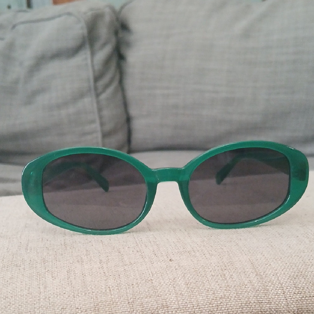 Vintage Stylish Green Oval Sunglasses