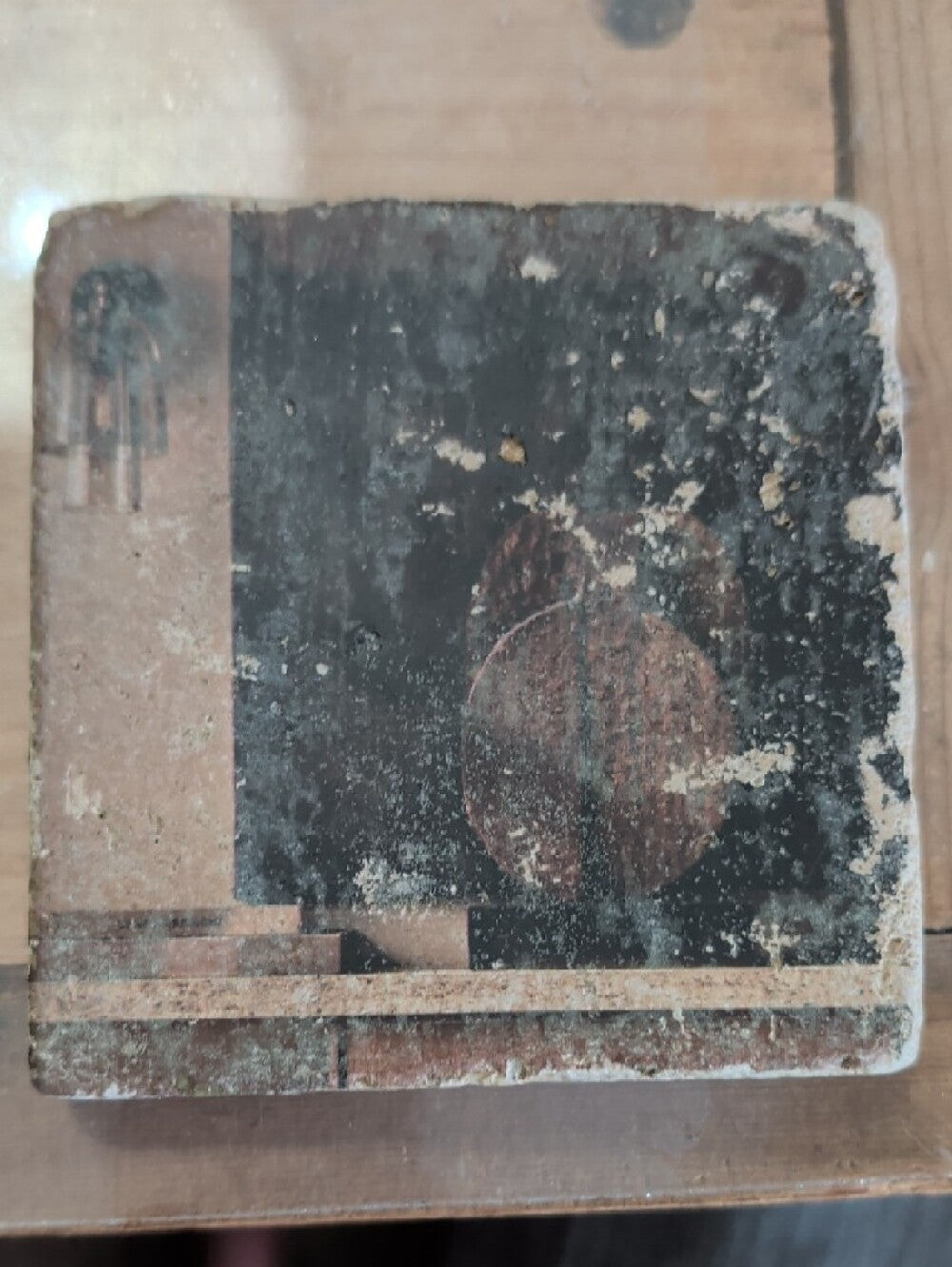 Modern Abstract Home Art Stone Coaster - Black and Brown Handcrafted