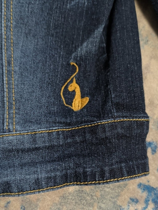 Rare Vintage Baby Phat Dark Blue Denim Jacket w/ Gold Buttons Girls L Y2K 2000s