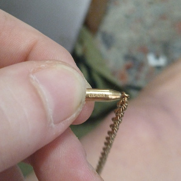 Vintage Signed Krementz 15" Gold Plate 15'' Necklace