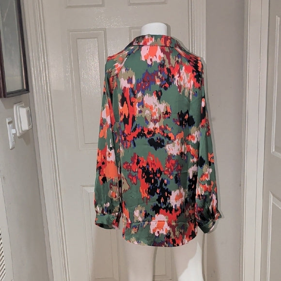 Vibrant Abstract Women's Blouse XL