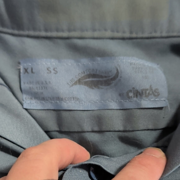 Vintage Napa Auto Parts Men's Gray Button Down Work Shirt XL