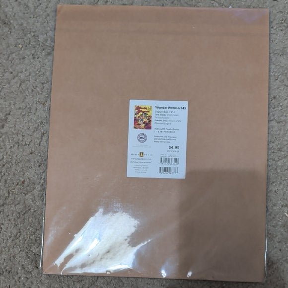 Vintage Wonder Woman Art Print Comic Book Cover