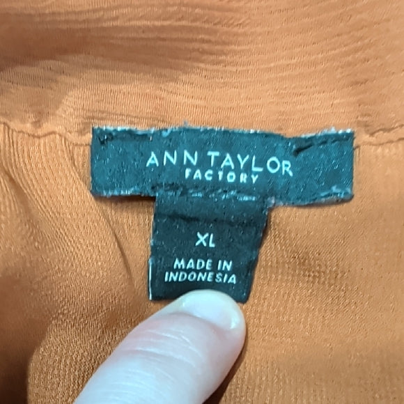 Ann Taylor Factory Women's Orange Top XL