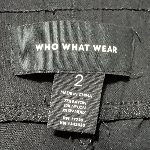 Who What Wear Black Cropped Pants Women's 2
