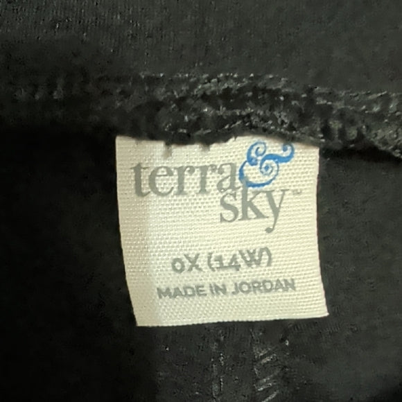 Terra & Sky Black Ankle Dress Pants Women's 0X/14W