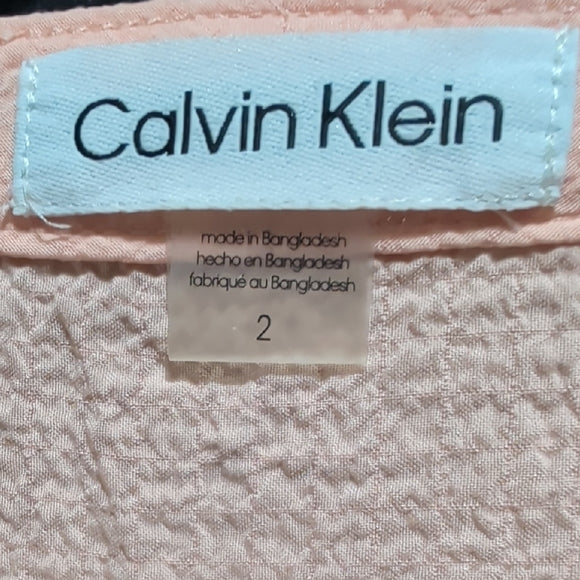 Calvin Klein Peach Button-Down Midi Dress Women's 2