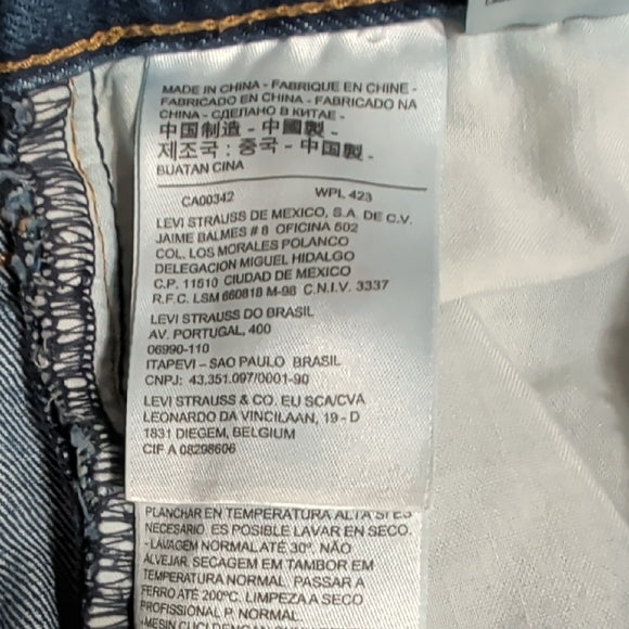 Levi's Blue Distressed Jean Shorts Women's 25
