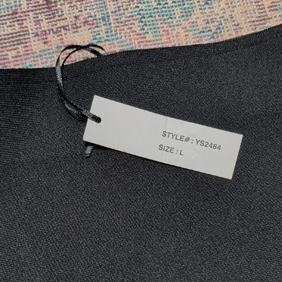 Chocolate USA Women’s Black Mini Skirt Size L Stretch Bodycon Basic Solid