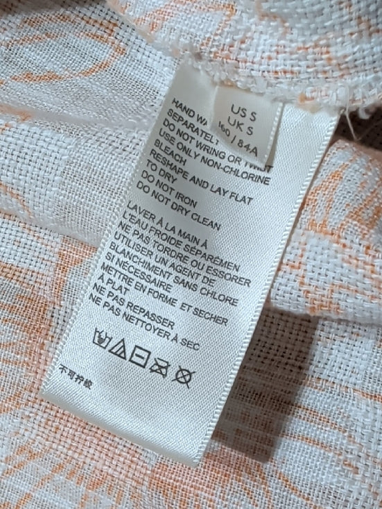 Urban Outfitters Orange & Cream Mini Dress with Subtle Peach Trim Women's Small