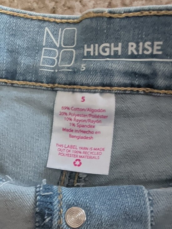 Women’s Light Blue High-Rise Distressed Denim Shorts Size 5