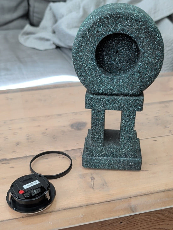 Retro Speckled Green Faux Stone Clock